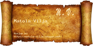 Matola Vilja névjegykártya